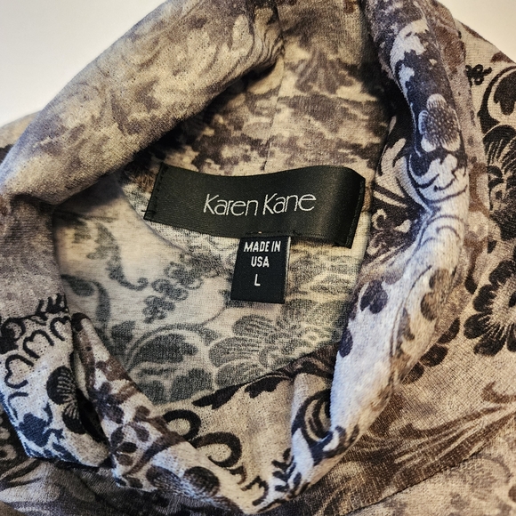 KAREN KANE KNIT TURTLENECK Gray Stretchy, Long Sleeves Lightweight - Picture 2 of 8